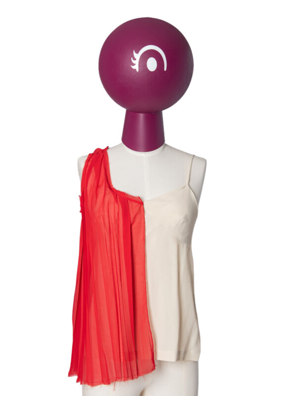 TOP LINGERIE CON DRAPPEGGIO A CONTRASTO