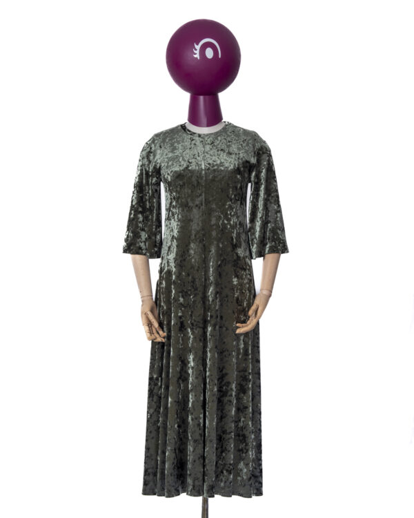 olive velvet dress