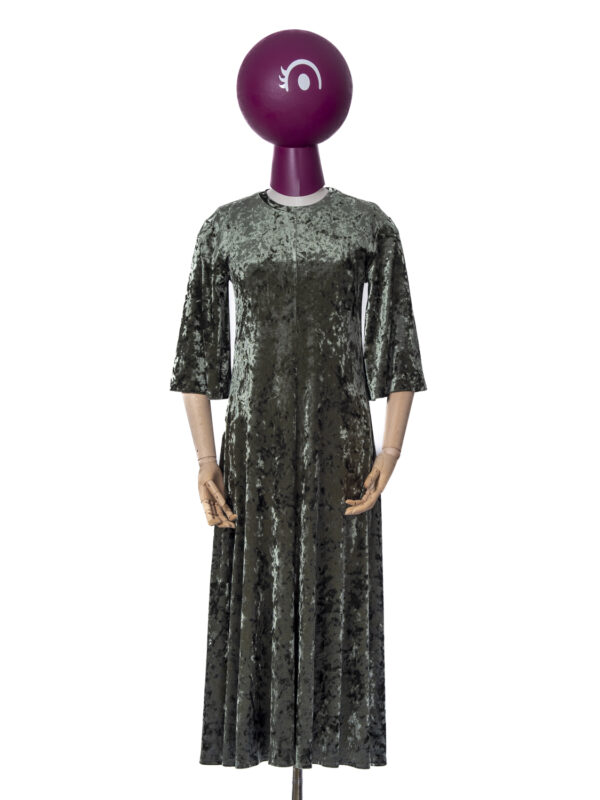 olive velvet dress